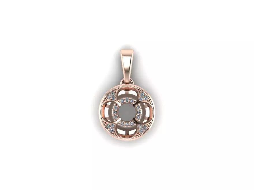 Rose Bloom Diamond Pendant 3D print model