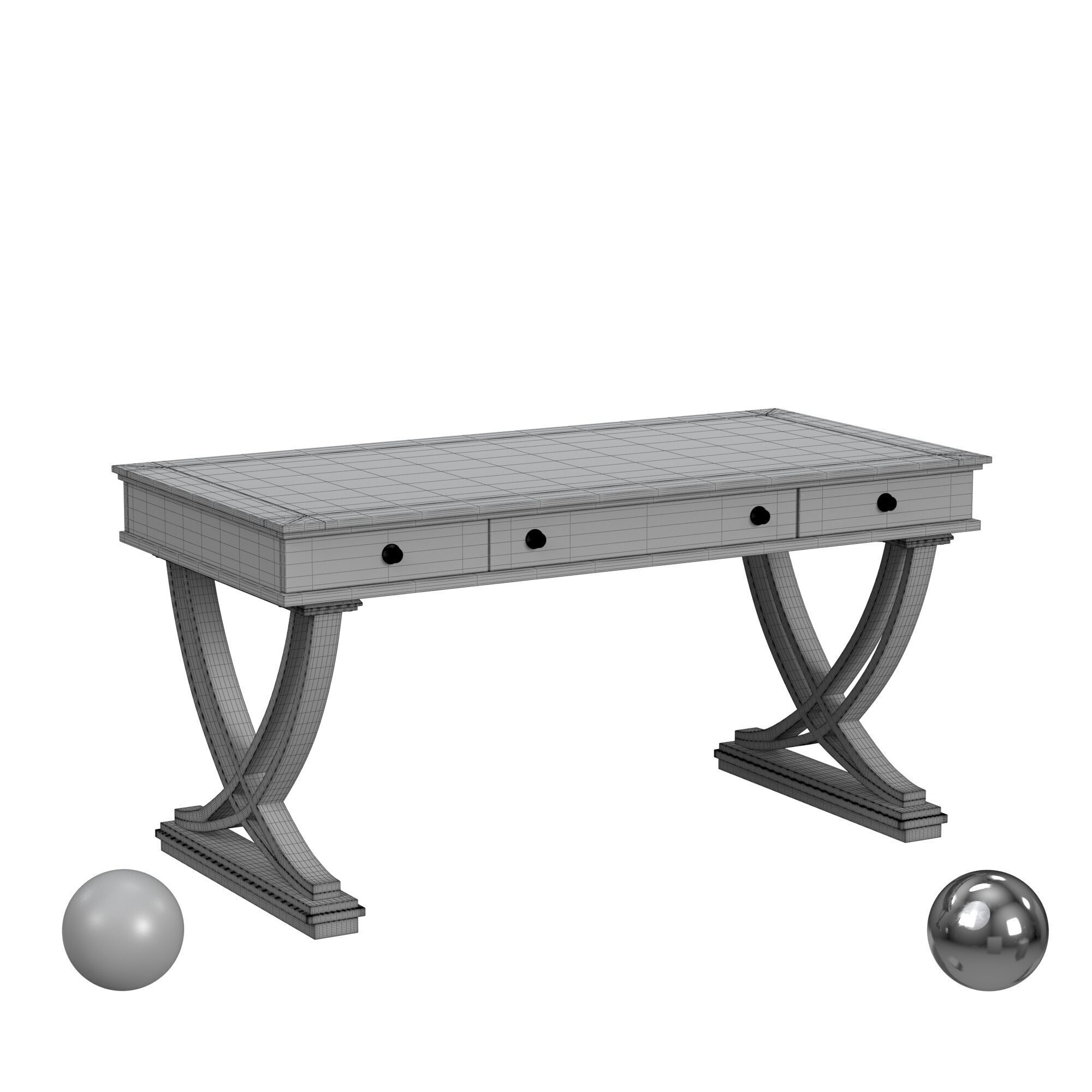 Hooker Furniture Palisade Writing Desk 3D model_3