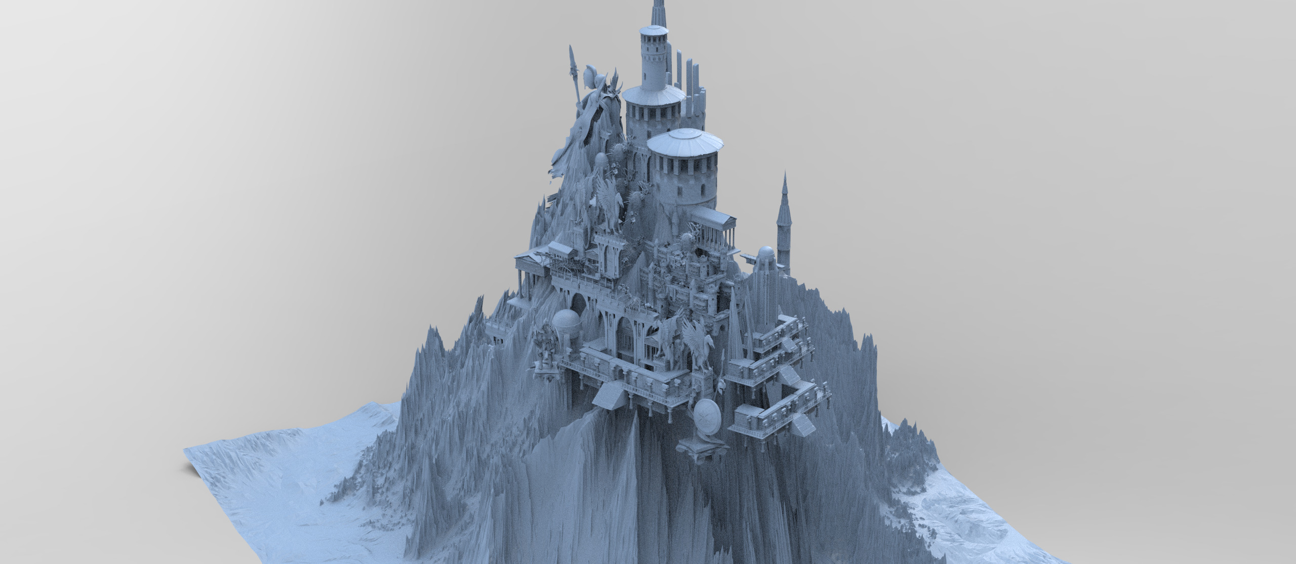 Mount Olympus Grand mountain scene 3D model_1