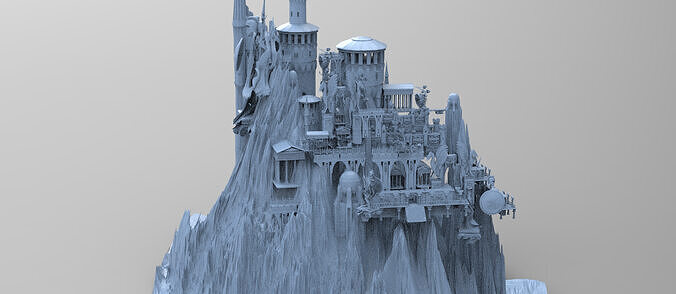 Mount Olympus Grand mountain scene 3D model