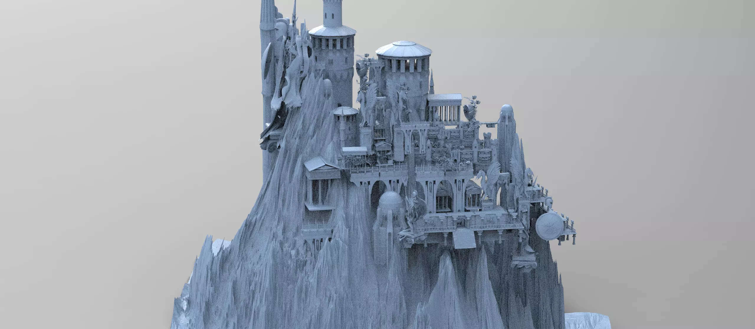 Mount Olympus Grand mountain scene 3D model_0