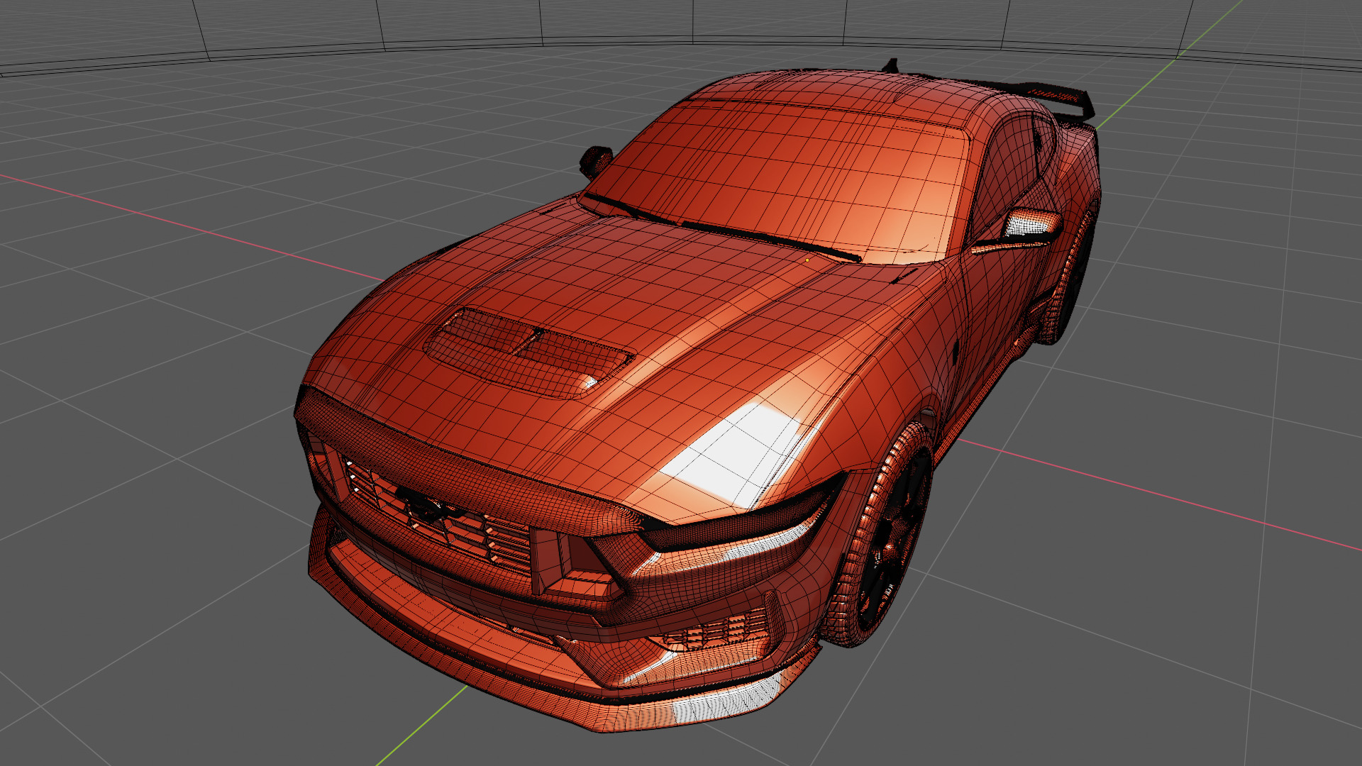 Ford Mustang 2024 with interior 3D model_6