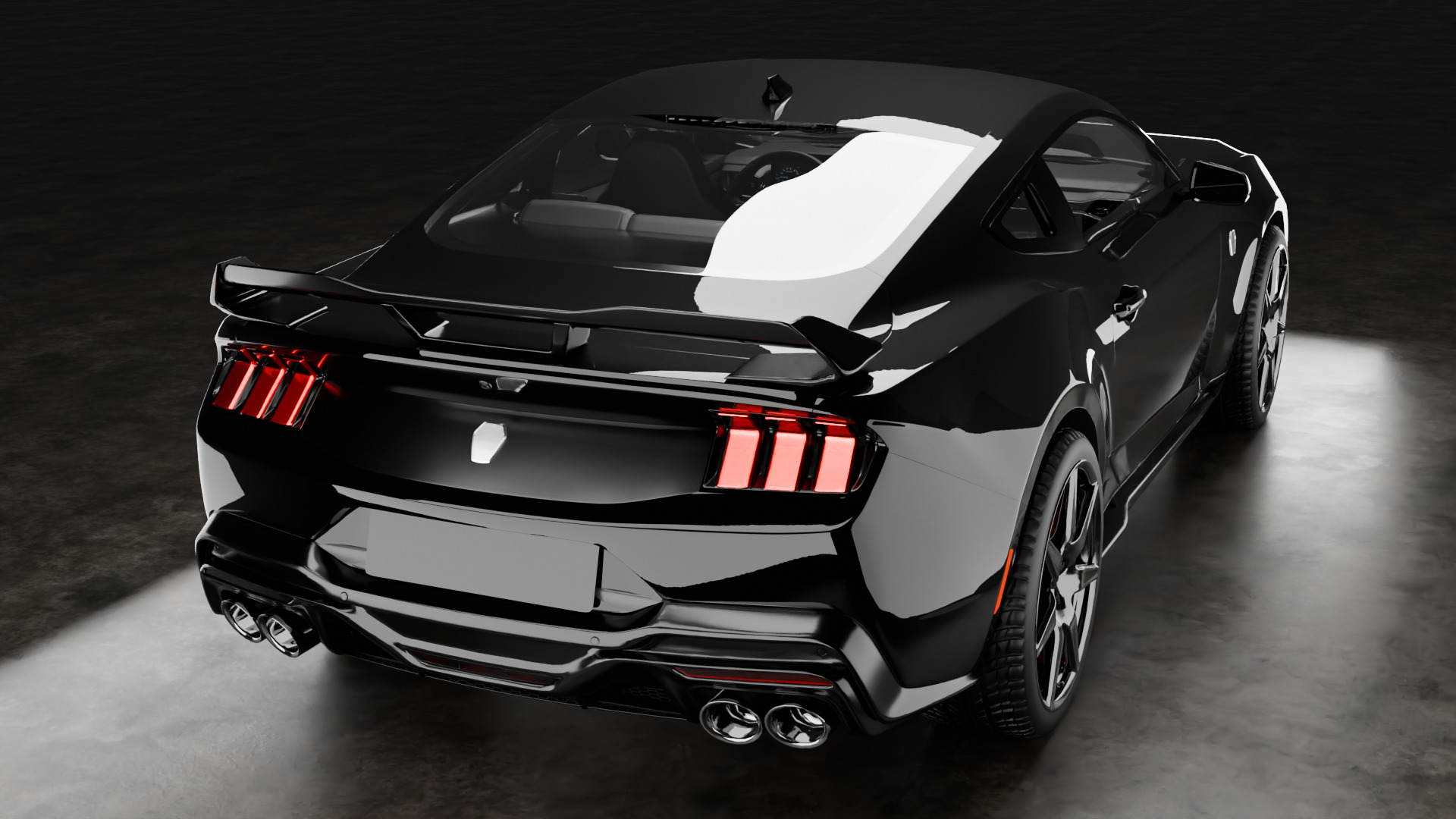 Ford Mustang 2024 with interior 3D model_5