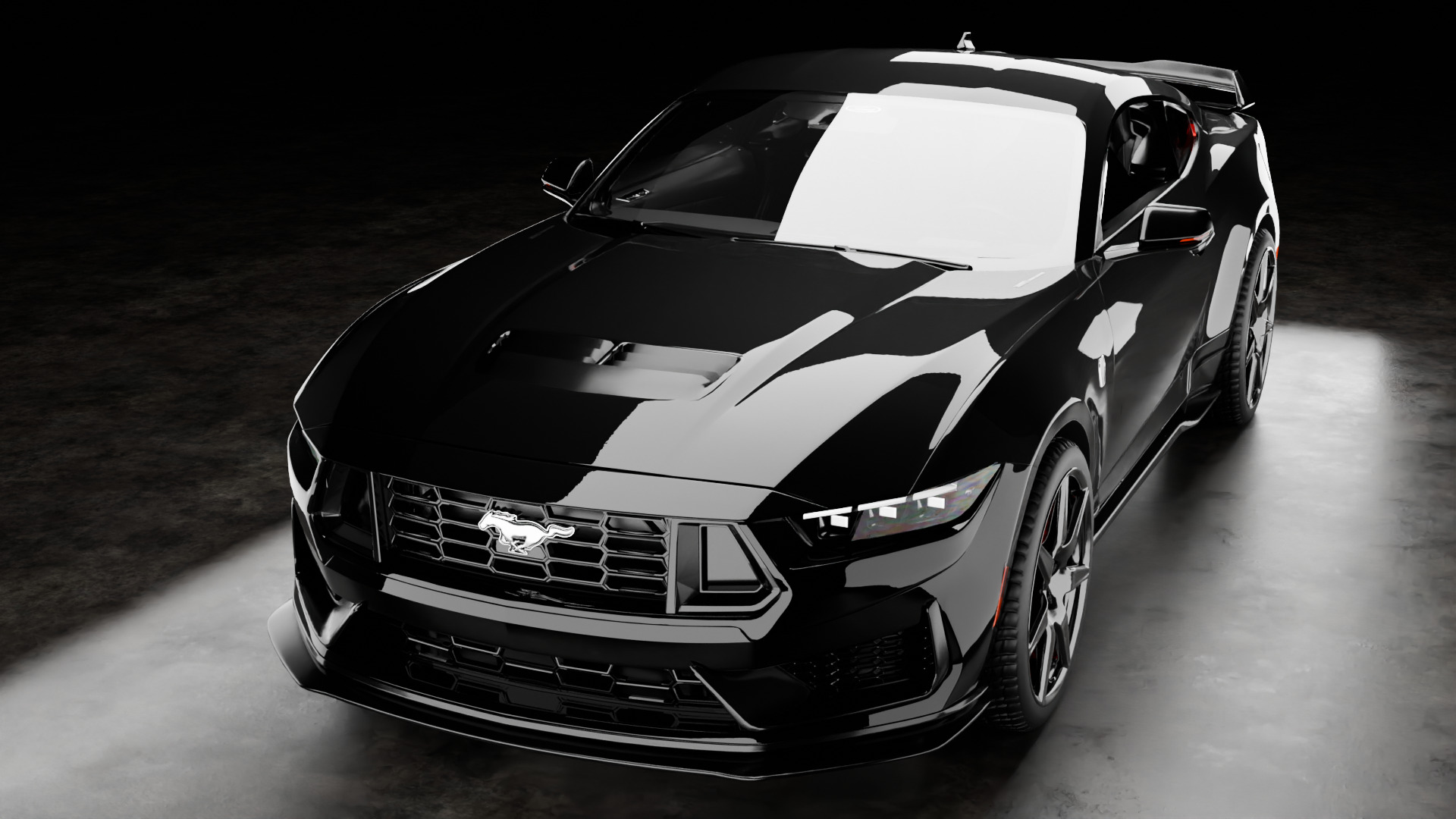 Ford Mustang 2024 with interior 3D model_4