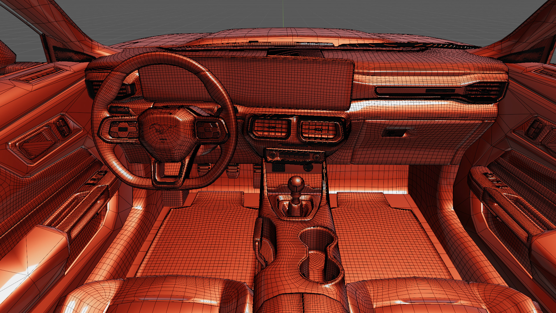 Ford Mustang 2024 with interior 3D model_7