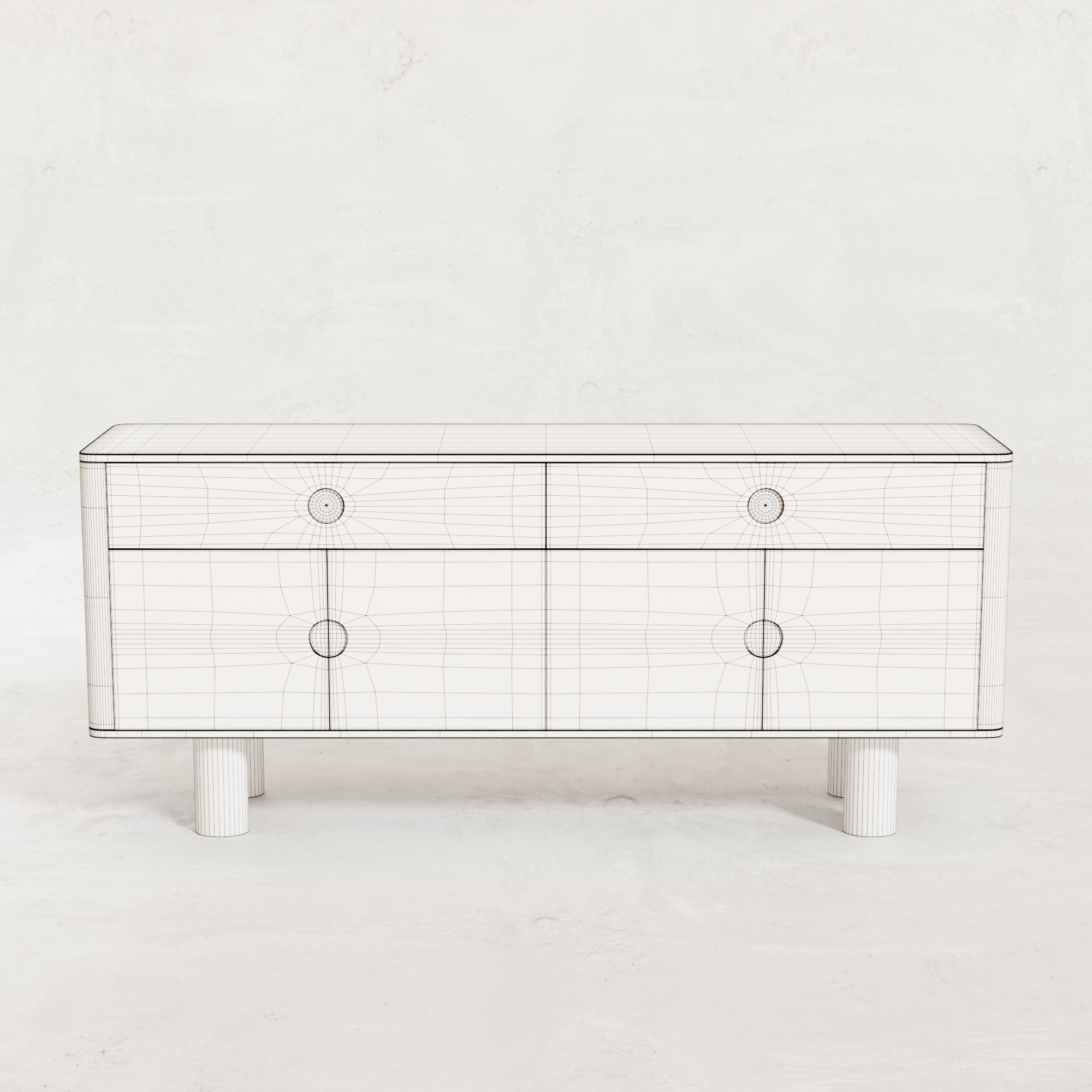 Sideboard Low-poly 3D model_8
