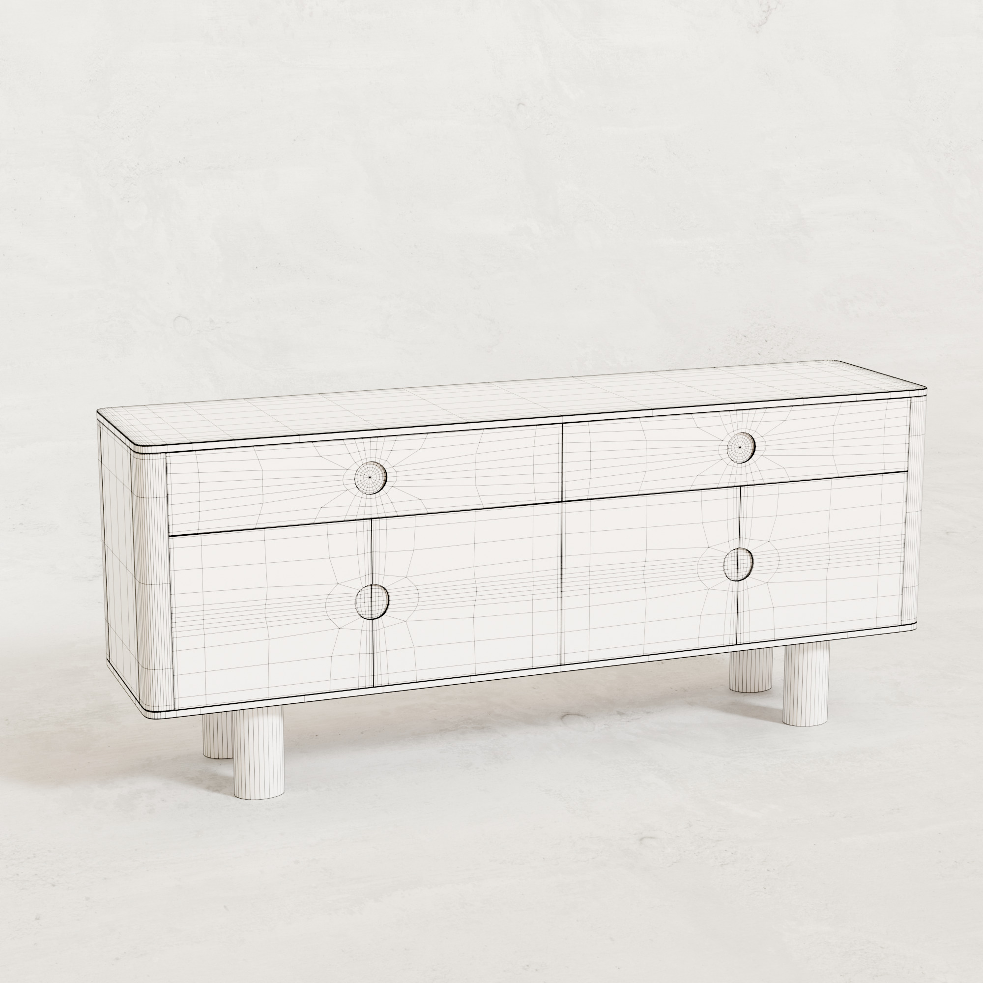 Sideboard Low-poly 3D model_7