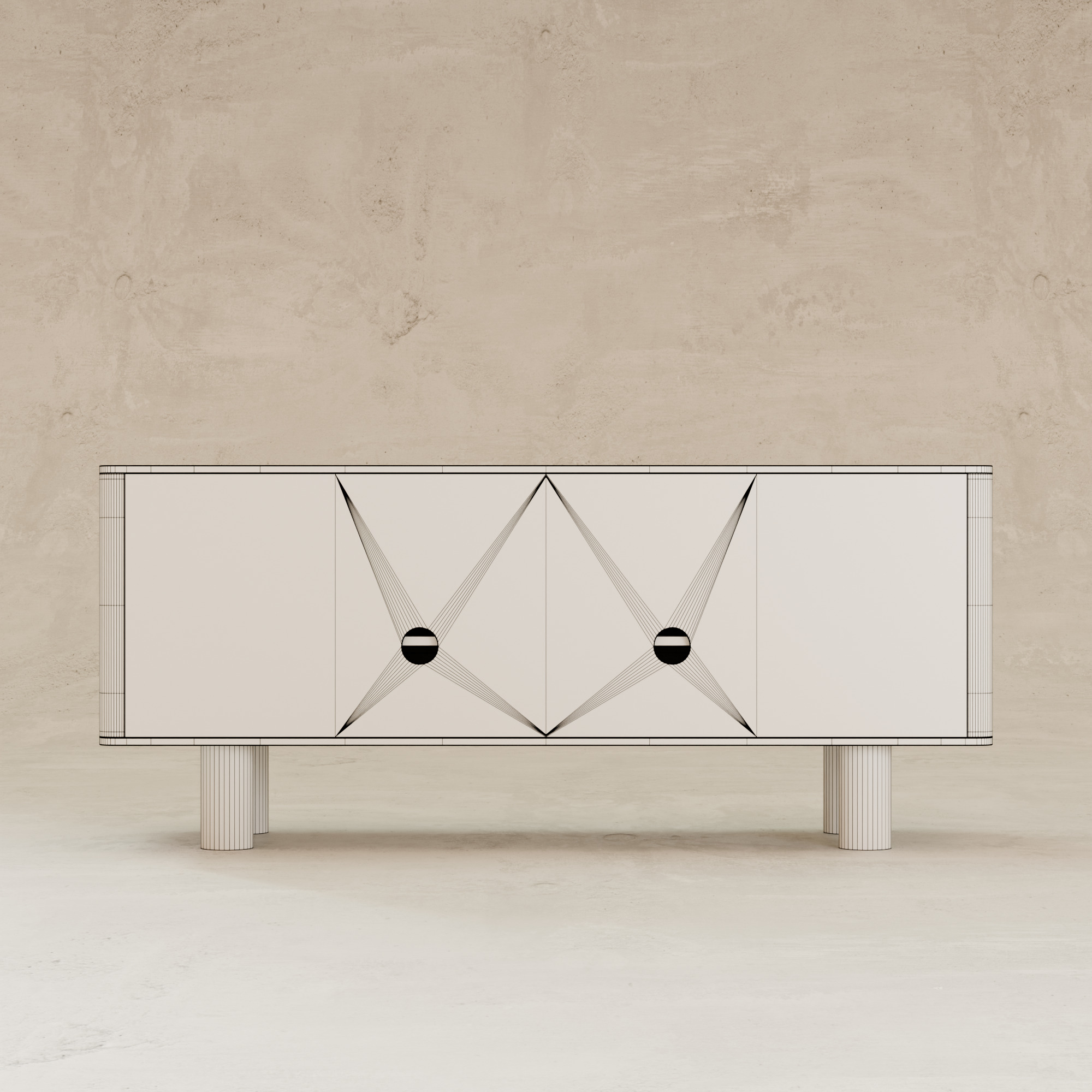 Sideboard Low-poly 3D model_10