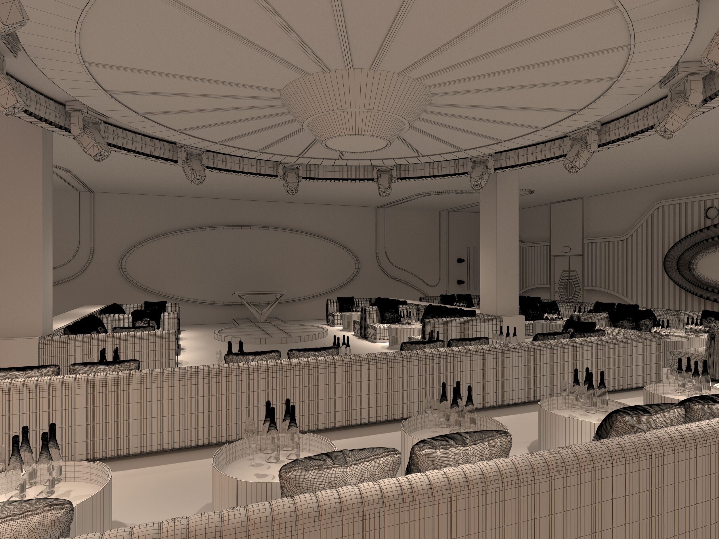 nightclub interior of with neon lights 3D model_4