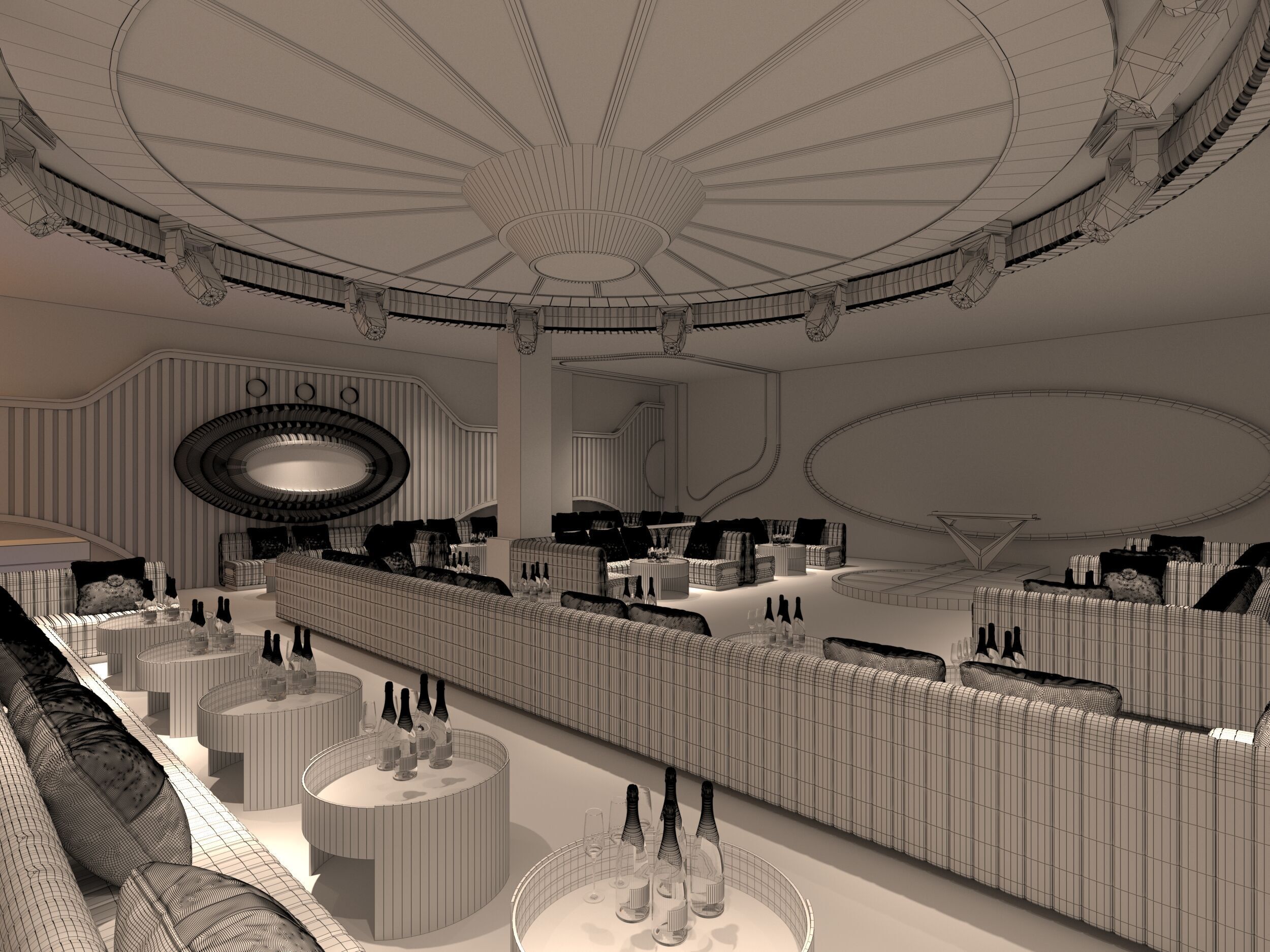 nightclub interior of with neon lights 3D model_5