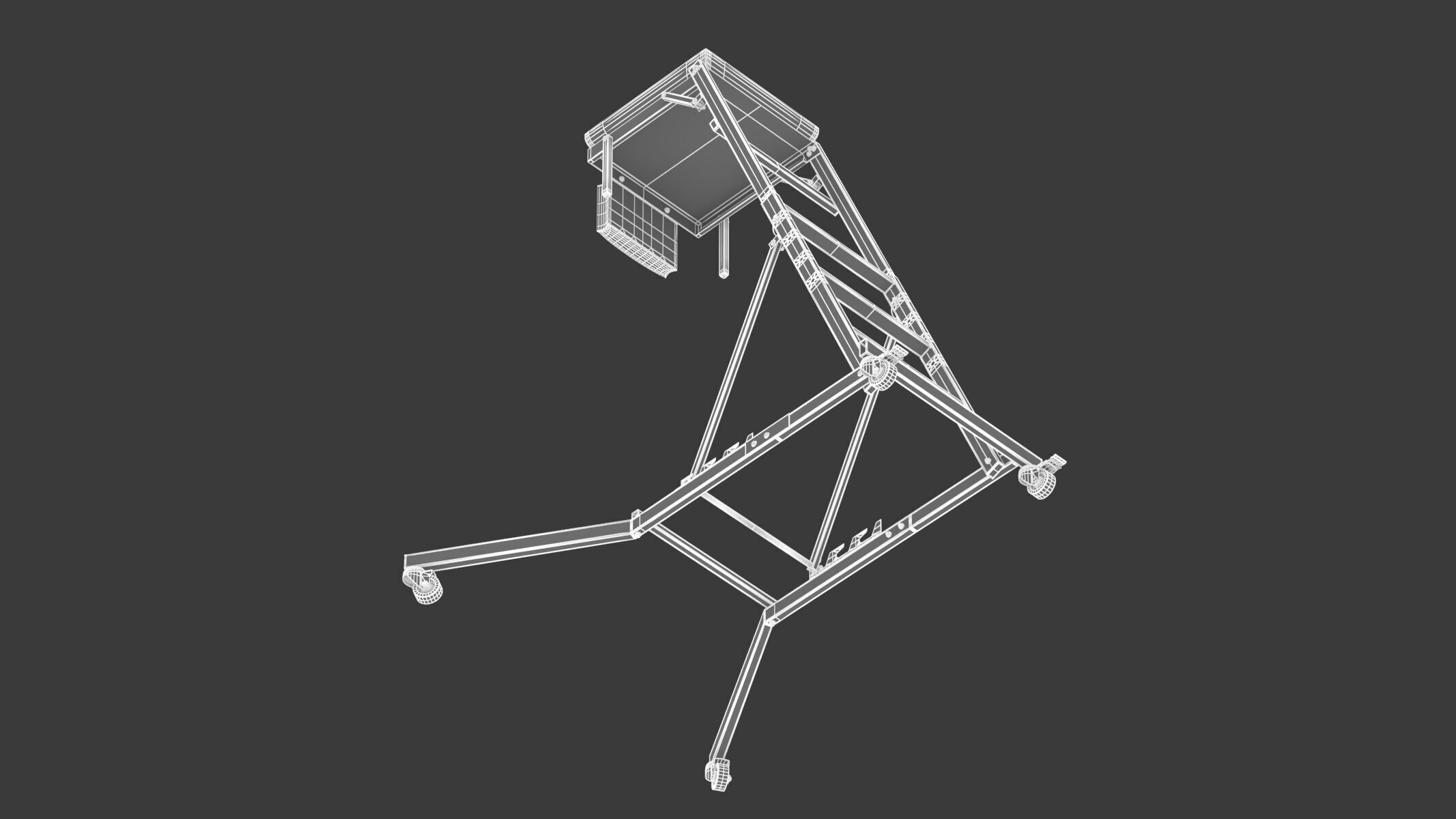 Garage Elevated Creeper Adjustable Topside Mechanic Seat 3D model_19