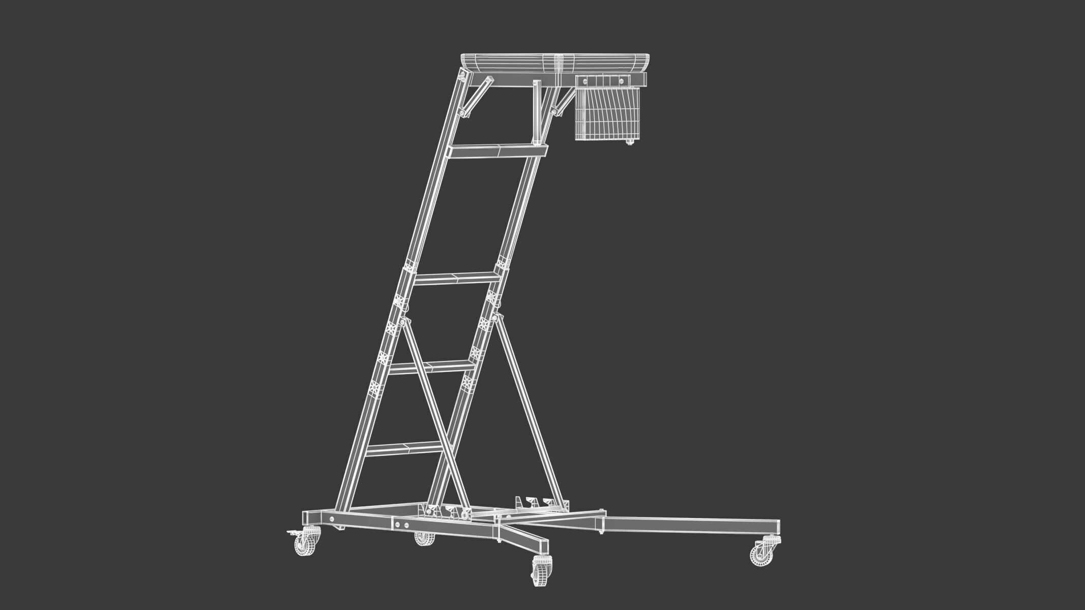 Garage Elevated Creeper Adjustable Topside Mechanic Seat 3D model_16