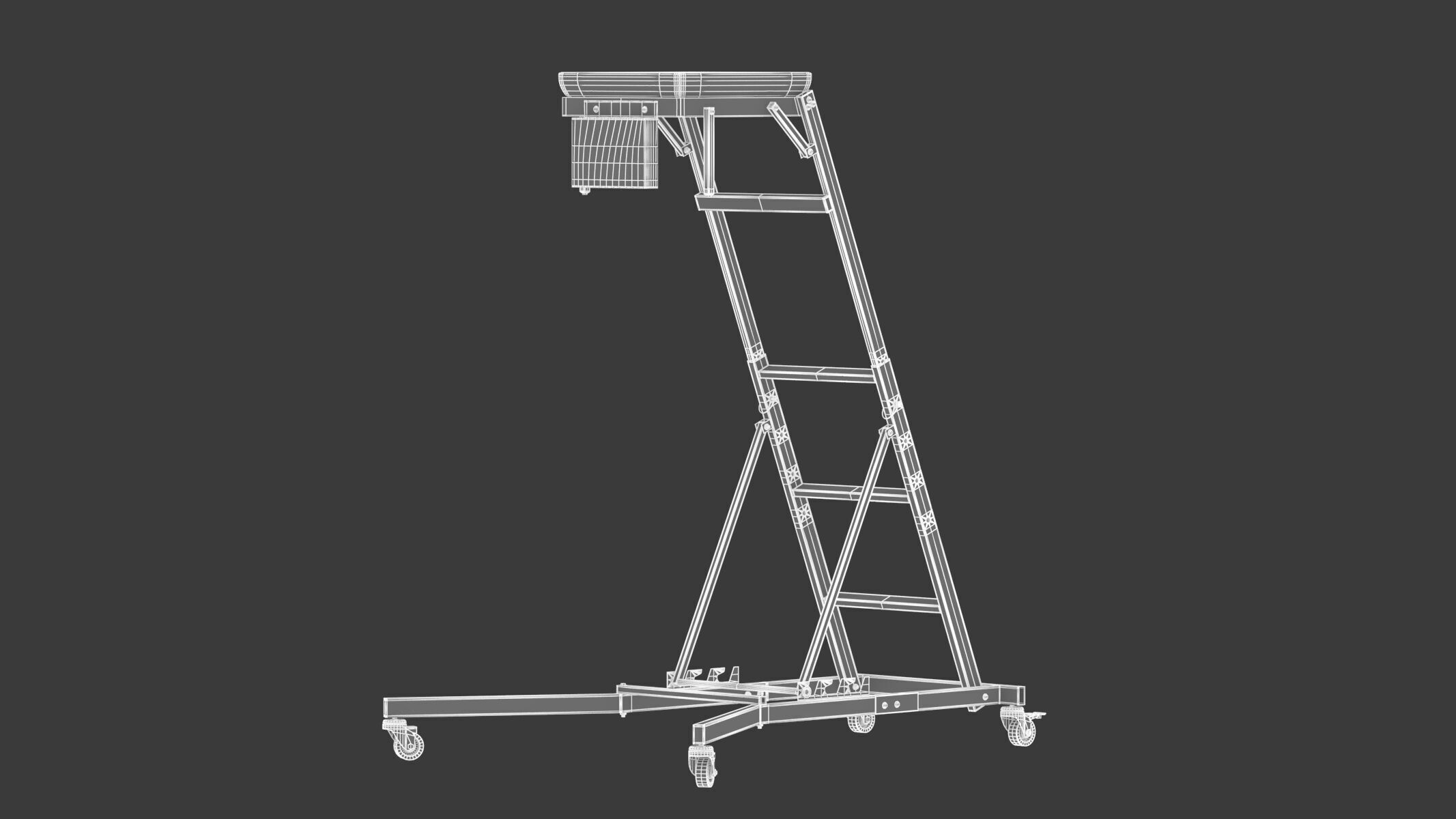 Garage Elevated Creeper Adjustable Topside Mechanic Seat 3D model_14