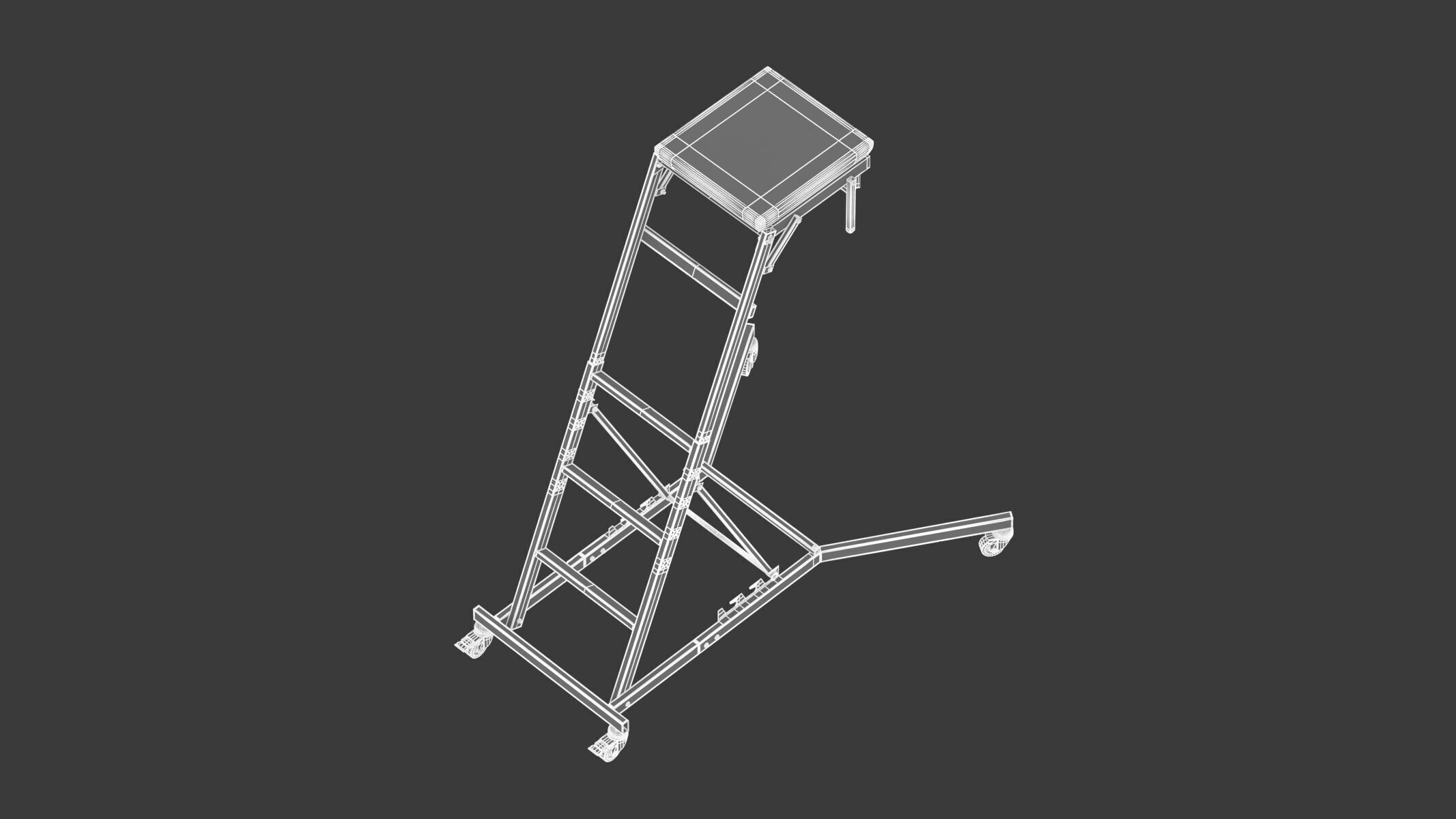 Garage Elevated Creeper Adjustable Topside Mechanic Seat 3D model_18