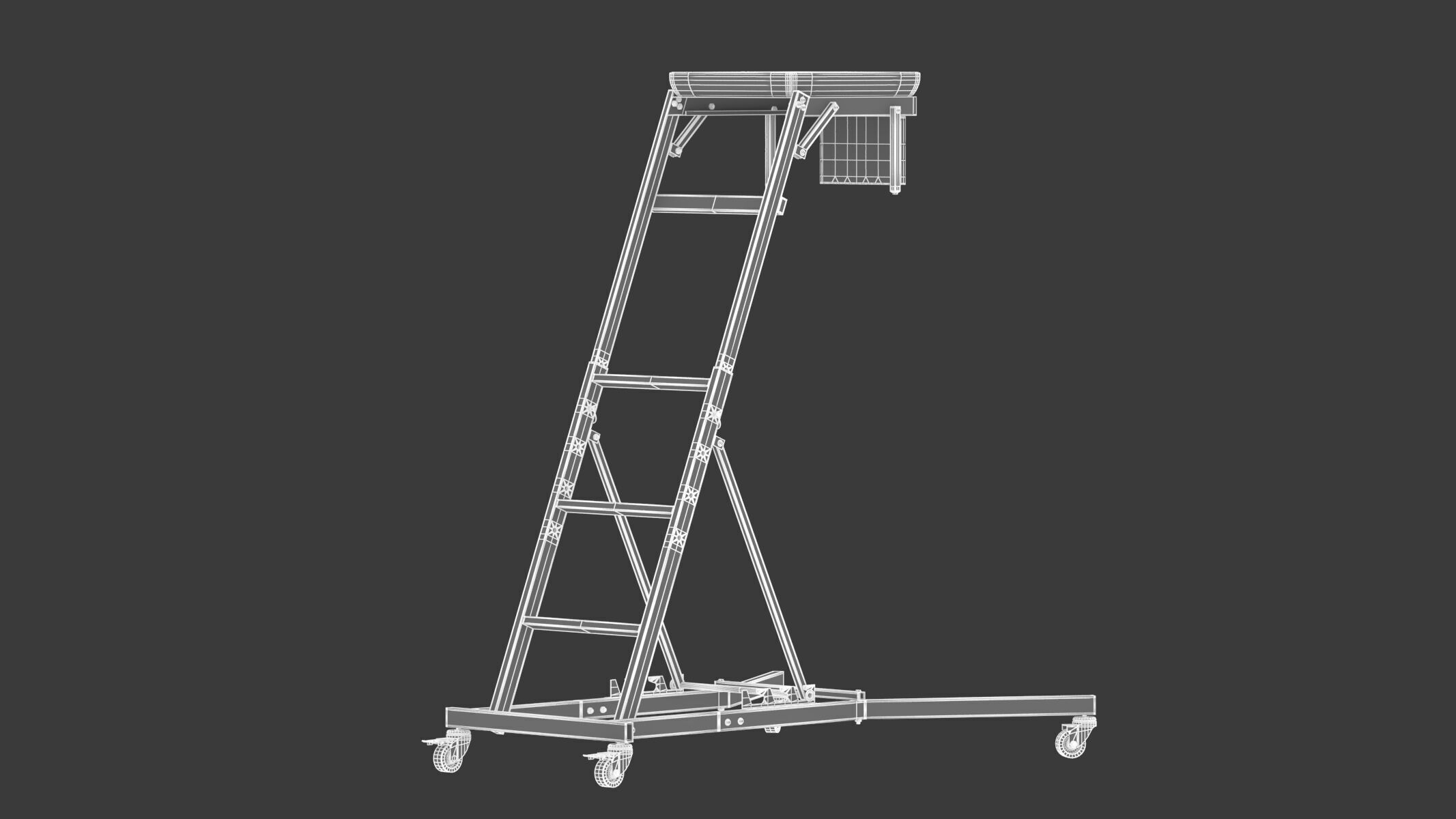 Garage Elevated Creeper Adjustable Topside Mechanic Seat 3D model_10