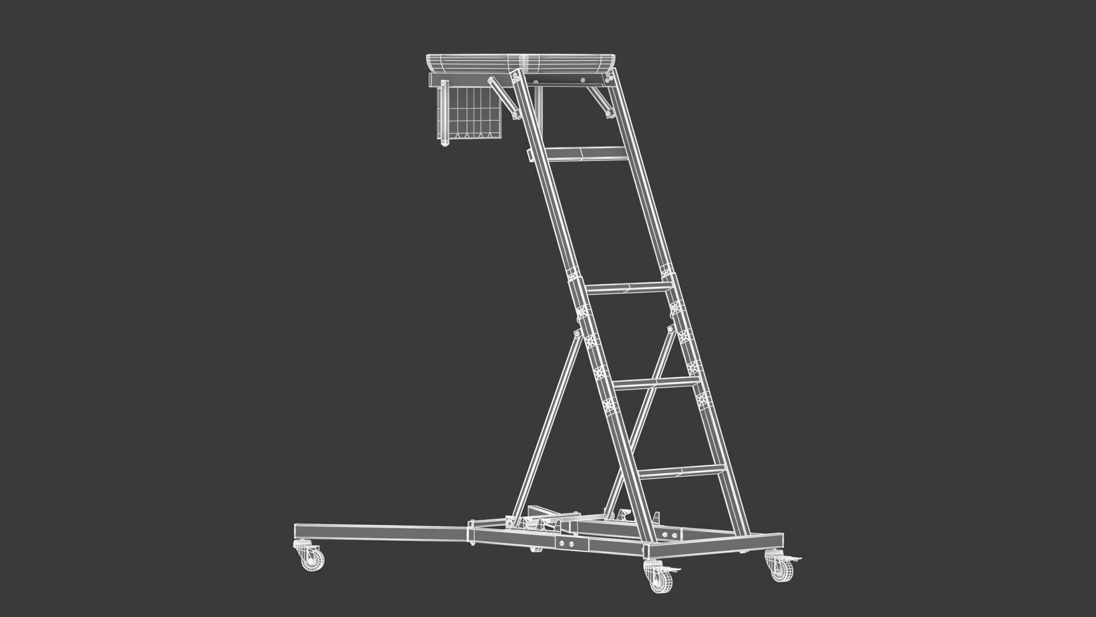 Garage Elevated Creeper Adjustable Topside Mechanic Seat 3D model_12