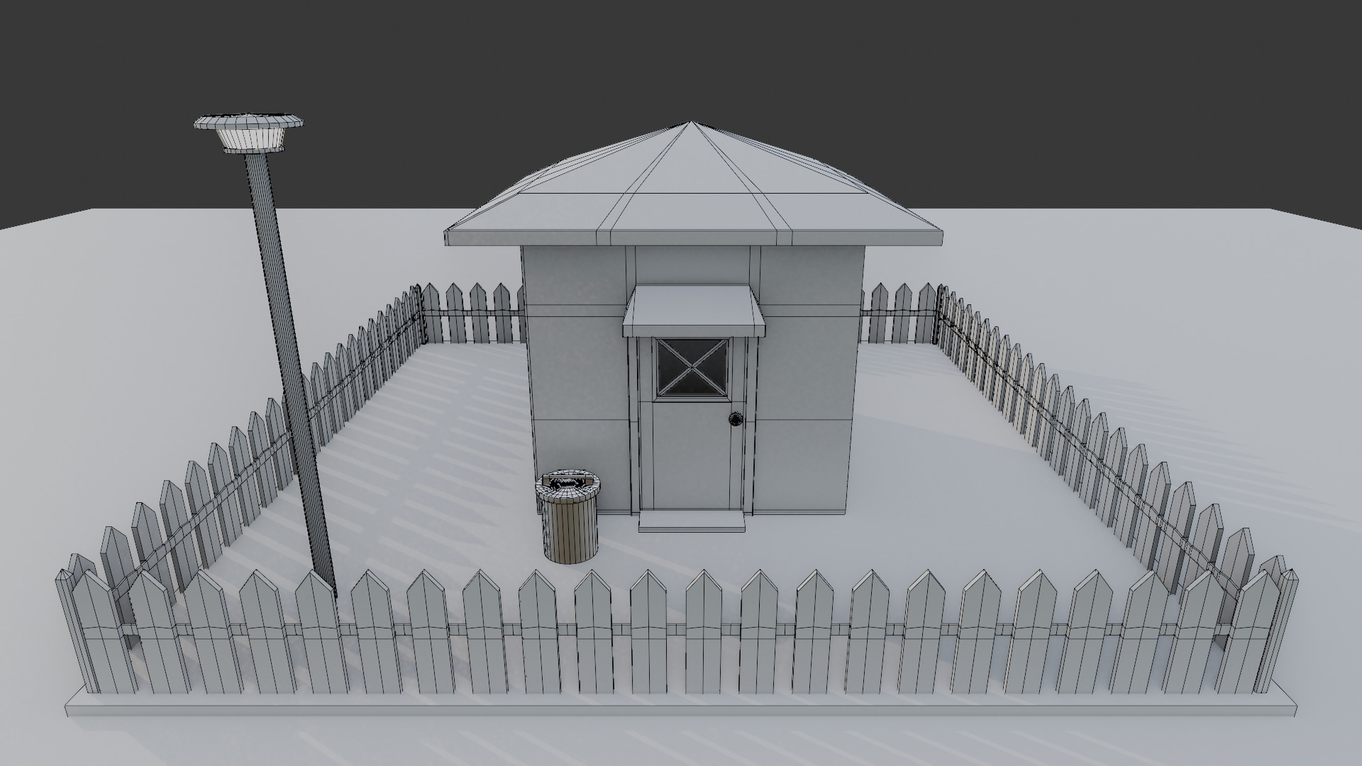 Texture ready Stylized Shed Environment Free low-poly 3D model_3