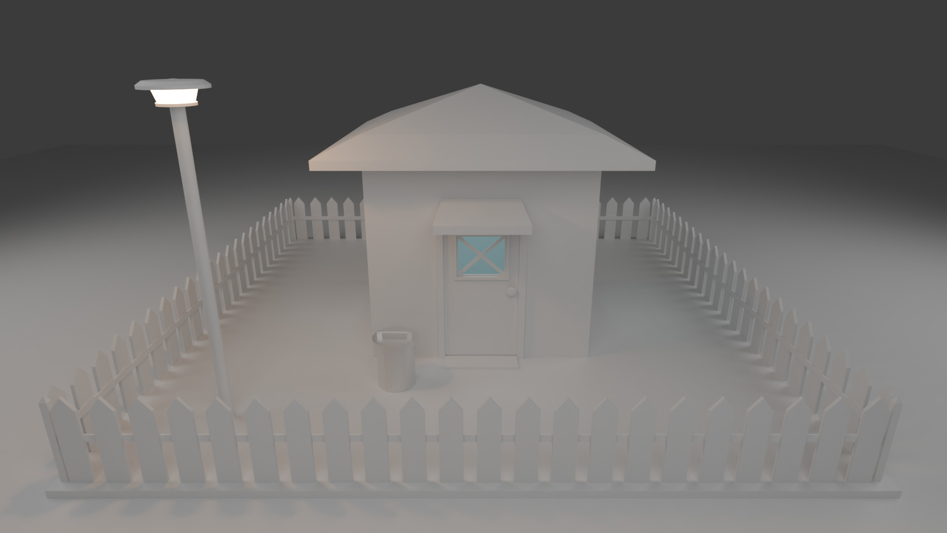 Texture ready Stylized Shed Environment Free low-poly 3D model_1