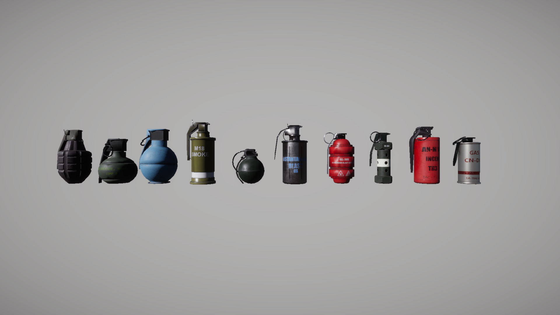 Game Ready Grenade Pack Low-poly 3D model_7