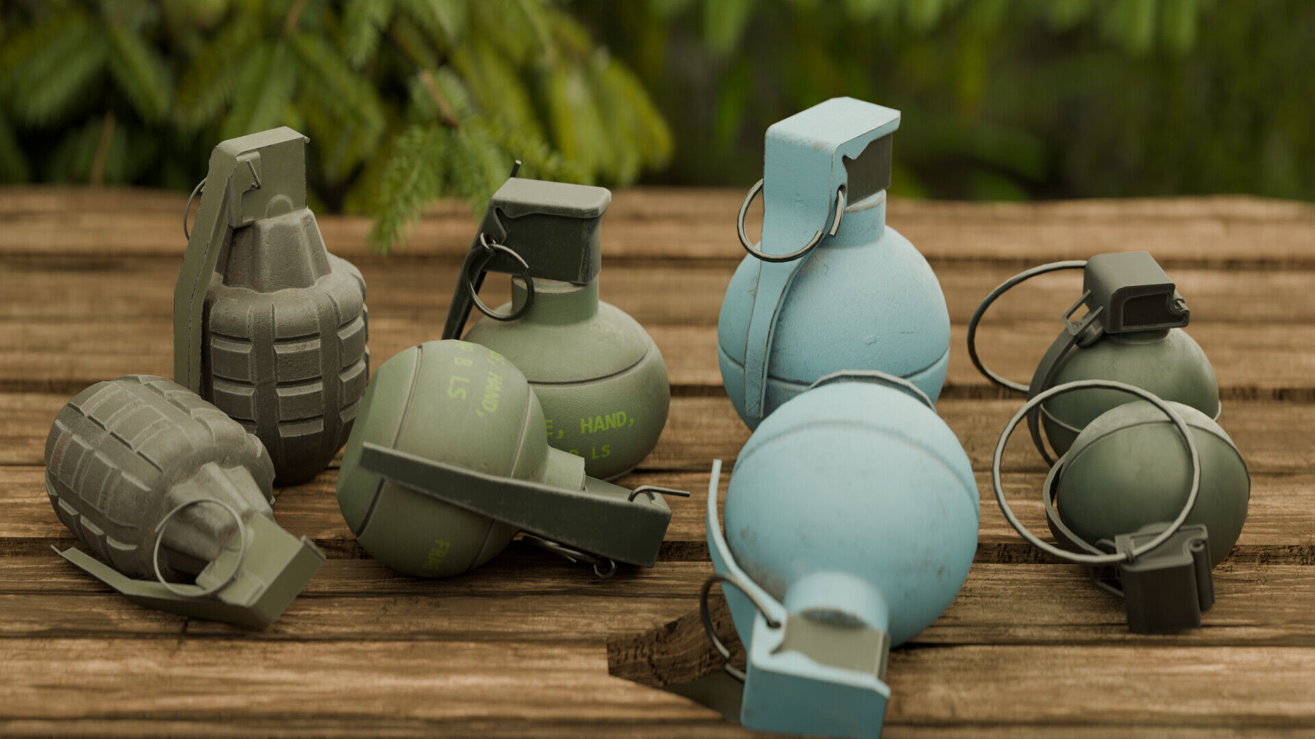 Game Ready Grenade Pack Low-poly 3D model_3