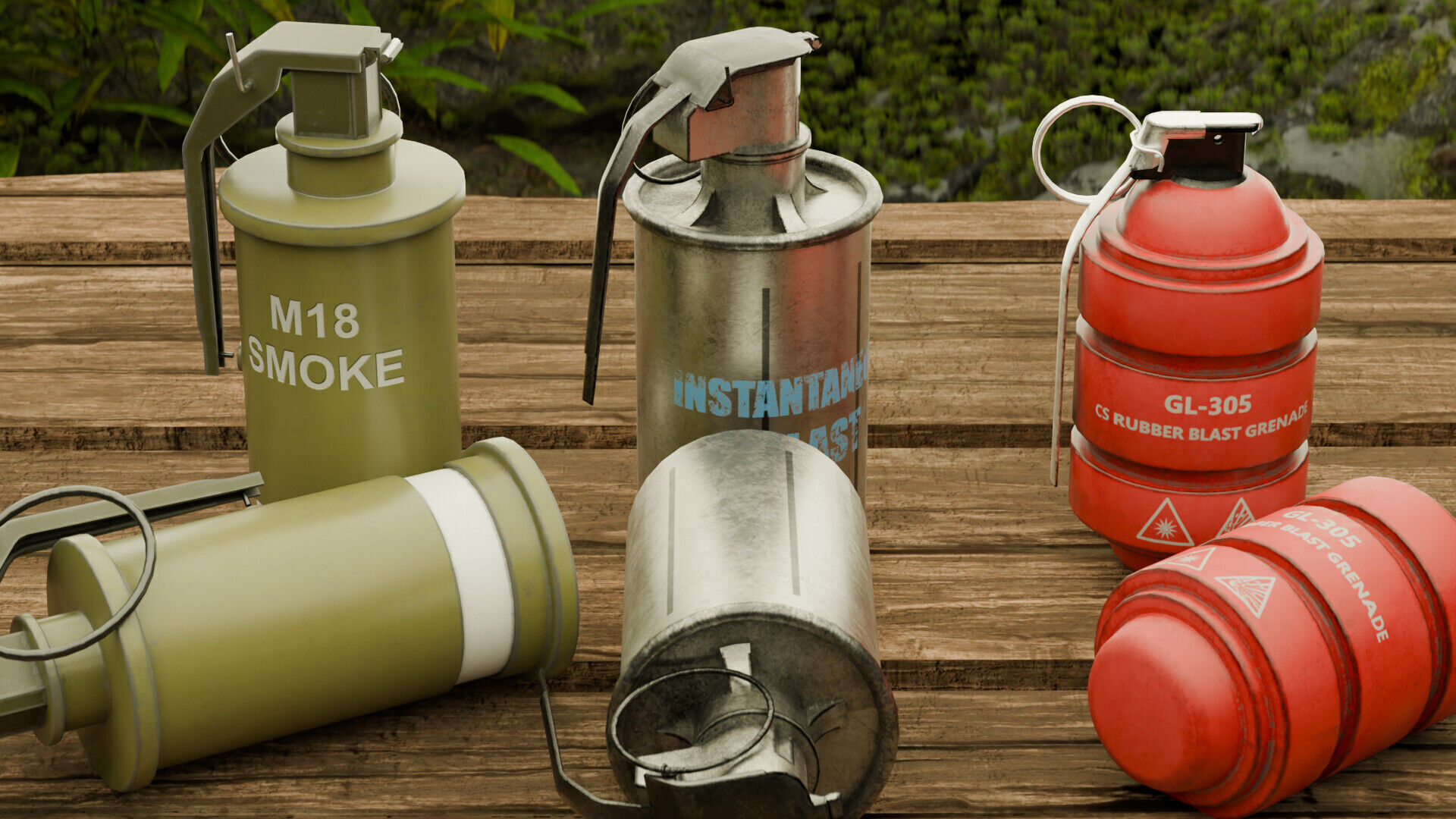 Game Ready Grenade Pack Low-poly 3D model_4
