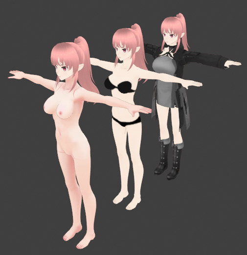 Anime Cute Girl 3D Model  Stylized Female Character 3D model_13