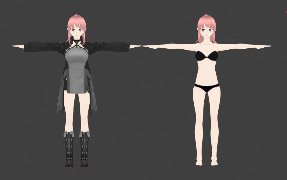 Anime Cute Girl 3D Model  Stylized Female Character 3D model_6