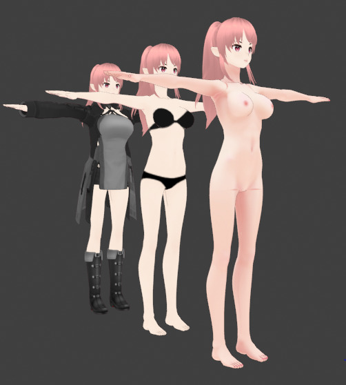 Anime Cute Girl 3D Model  Stylized Female Character 3D model_3