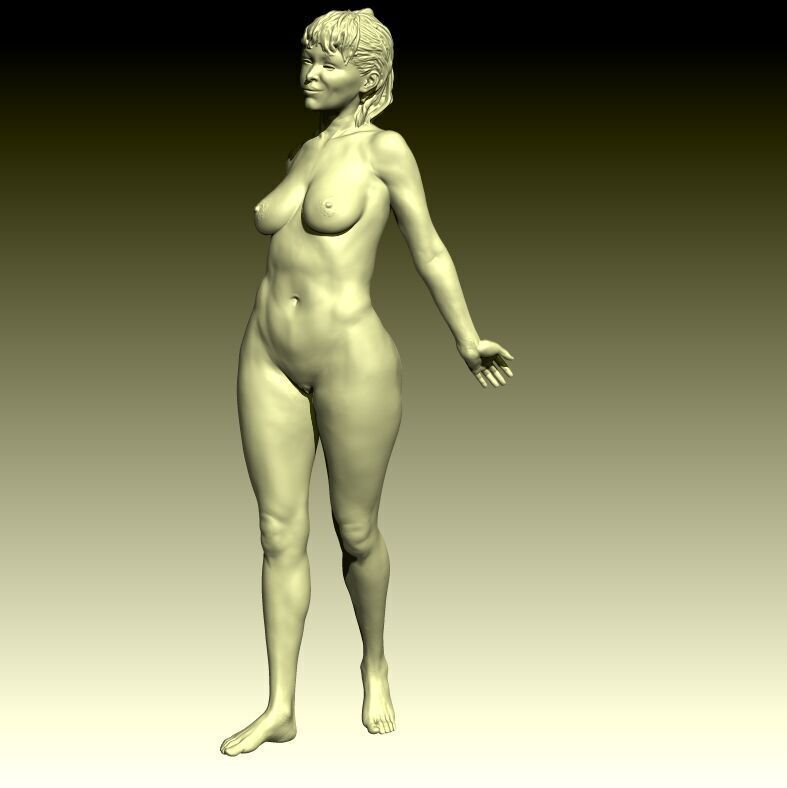 Belle Plante Realistic 3D Model of a nude Woman Print-Ready 3D print model_4