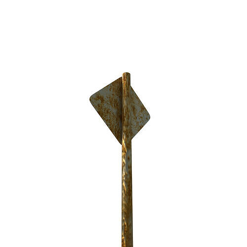 Double Curve Ahead To the Left Then To The Right Traffic Sign 3D model 4