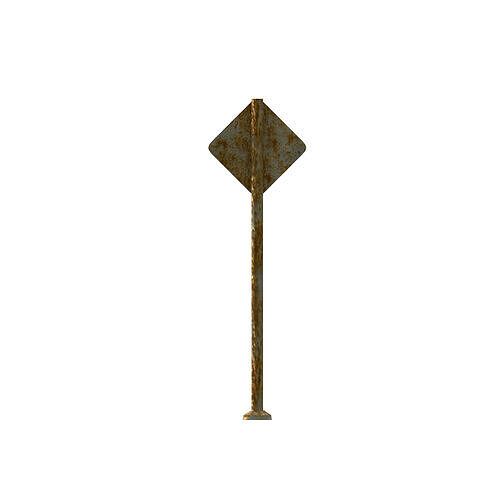 Double Curve Ahead To the Left Then To The Right Traffic Sign 3D model 5