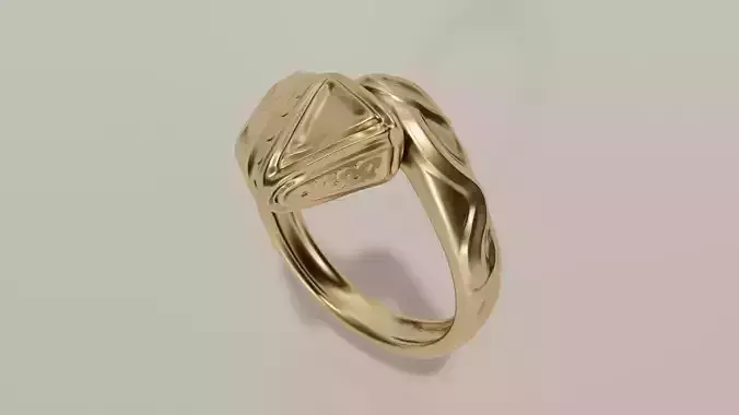Free sculpted printable ring size 8us Free 3D print model