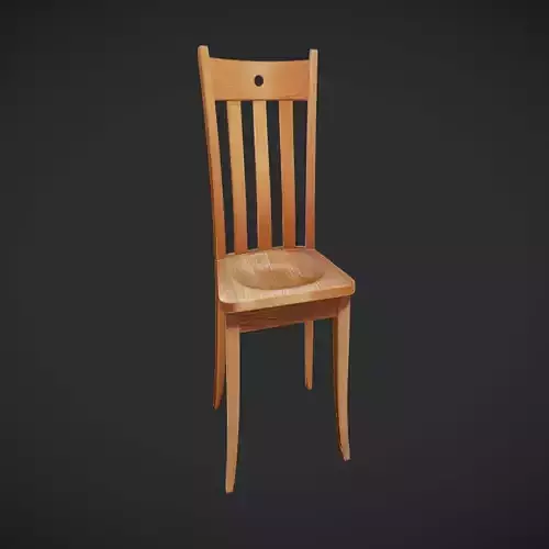wooden dining chair with slatted back