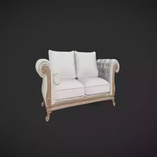 elegant beige sofa with rolled arms