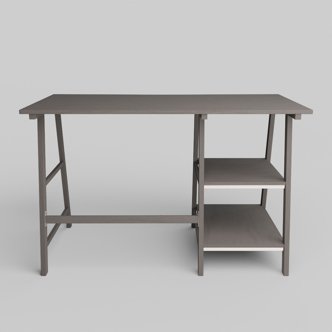 Computer Table with Shelf Home Office Writing Desk Study Work 3D model_8