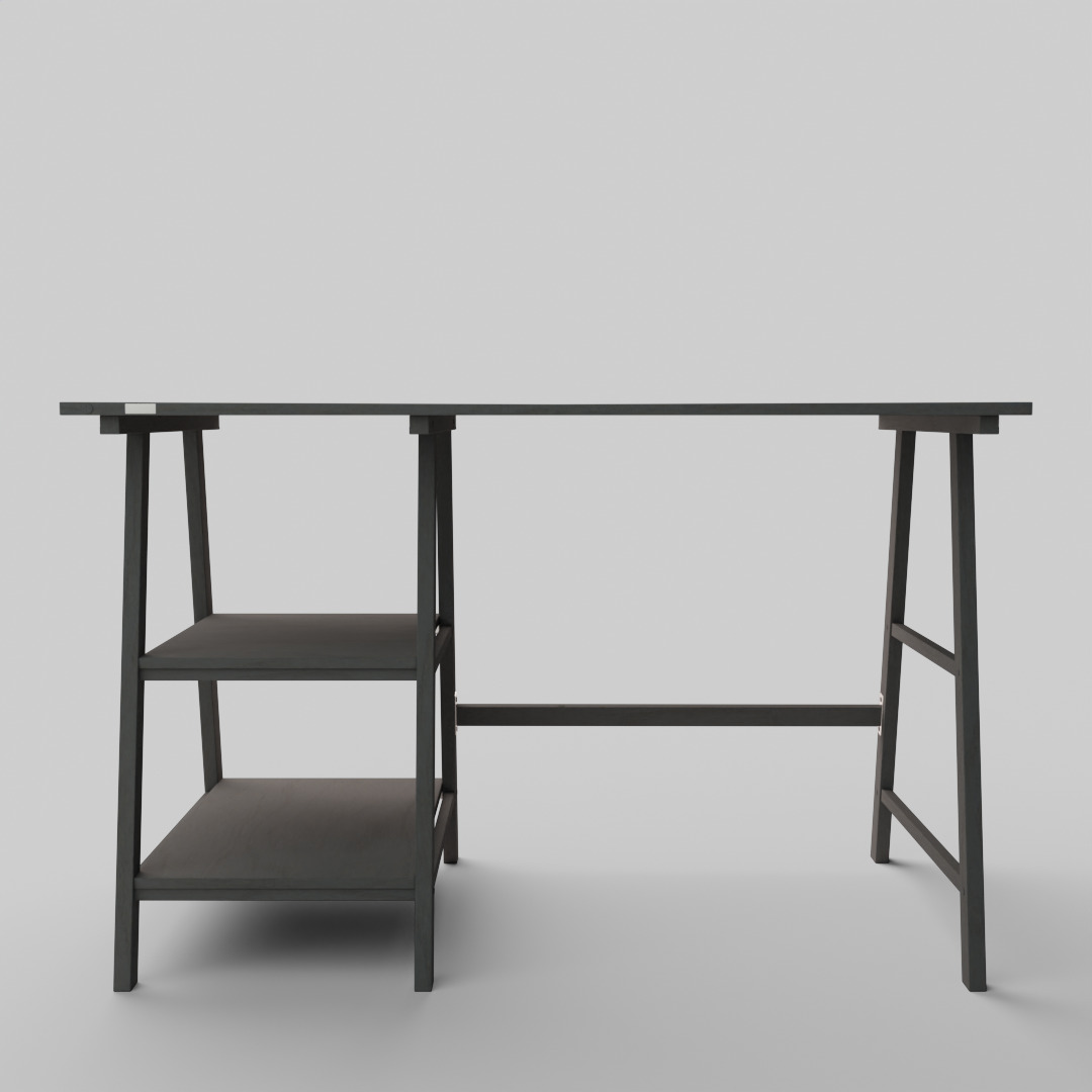 Computer Table with Shelf Home Office Writing Desk Study Work 3D model_2