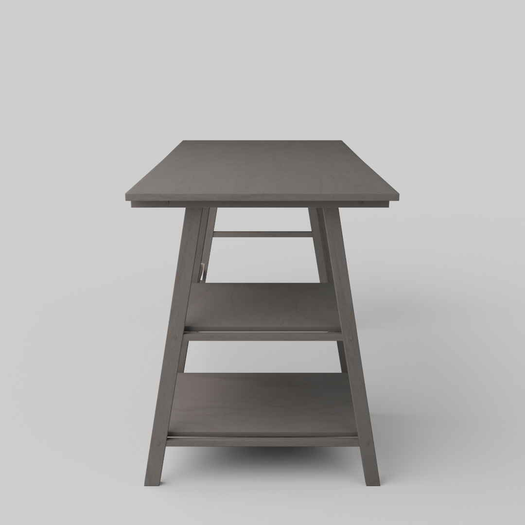 Computer Table with Shelf Home Office Writing Desk Study Work 3D model_10