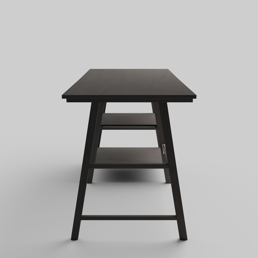 Computer Table with Shelf Home Office Writing Desk Study Work 3D model_6