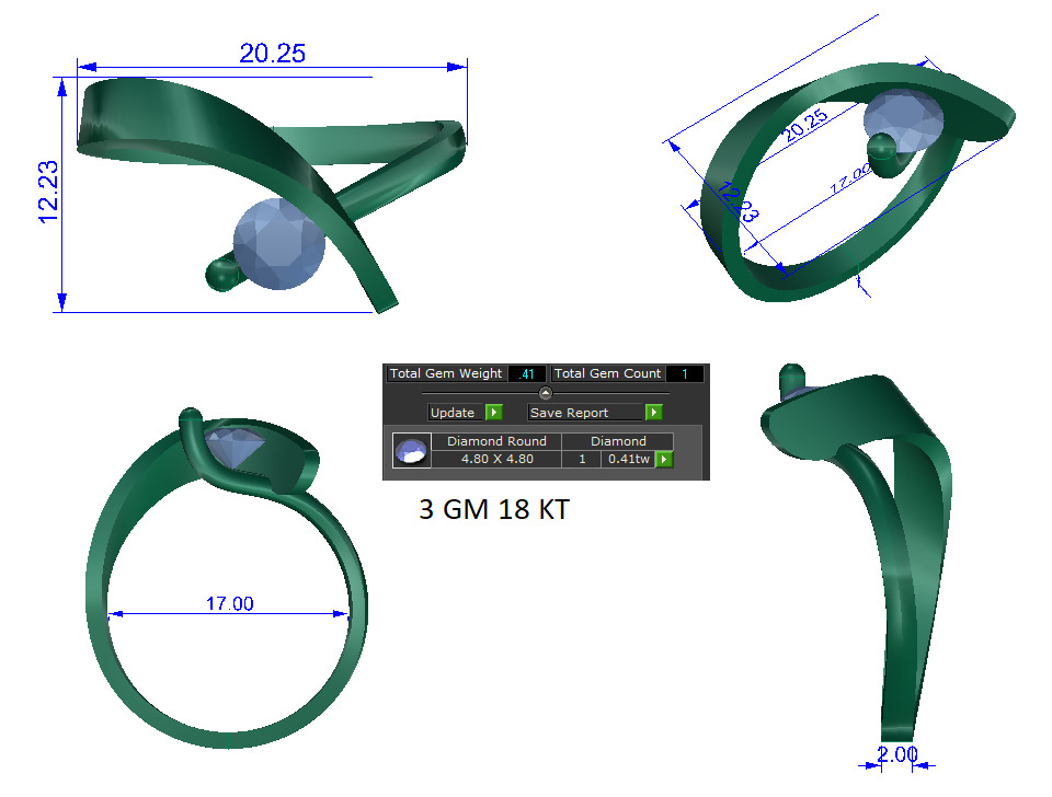 Women Ring  Render 3dm STL OBJ FBX MGX Details 3D print model_1