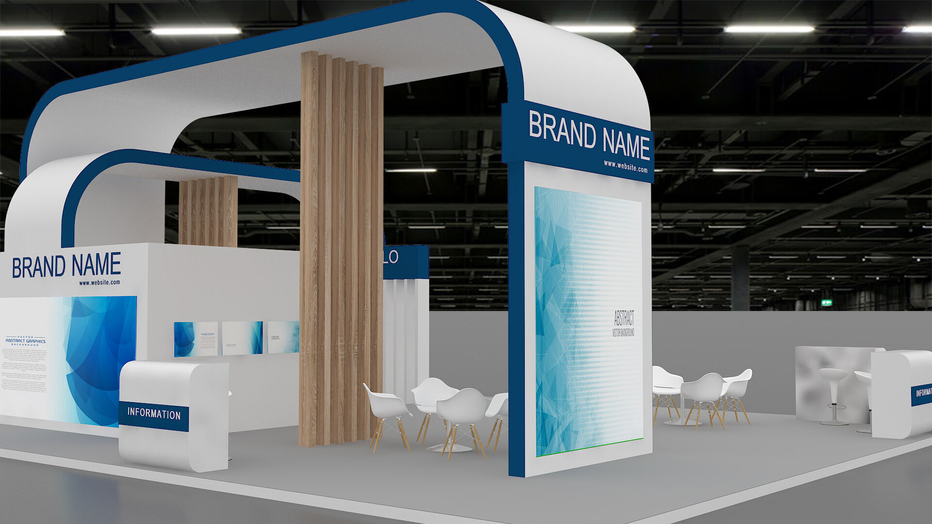 exhibition booth stand 3d model 3D model_4