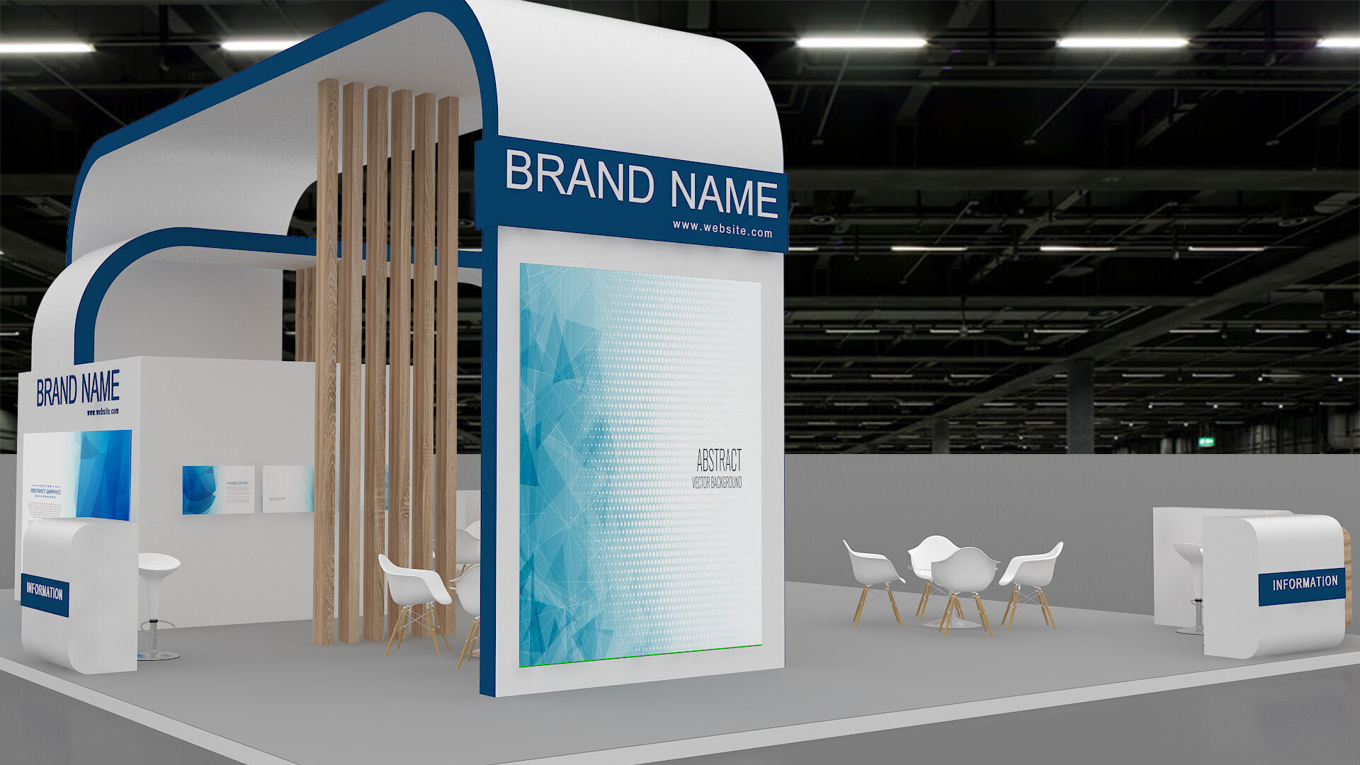 exhibition booth stand 3d model 3D model_7