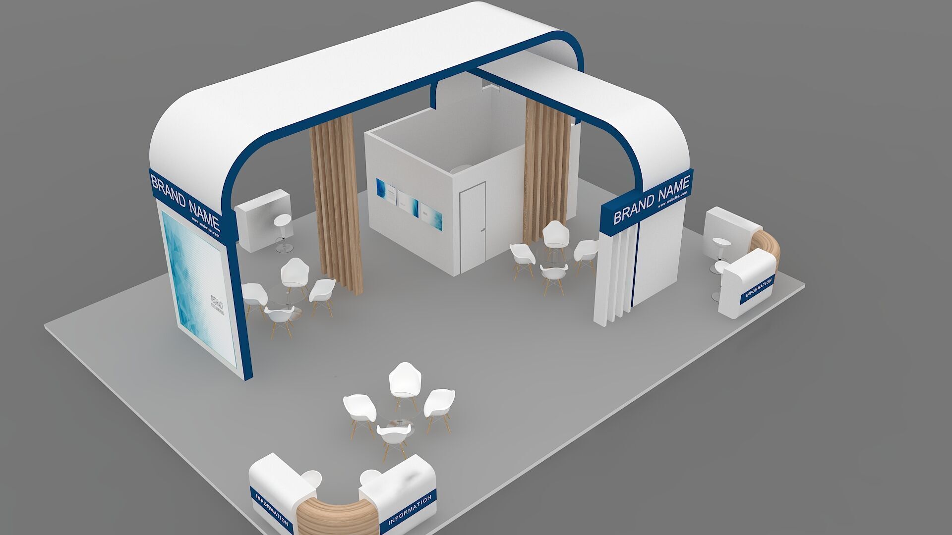 exhibition booth stand 3d model 3D model_9