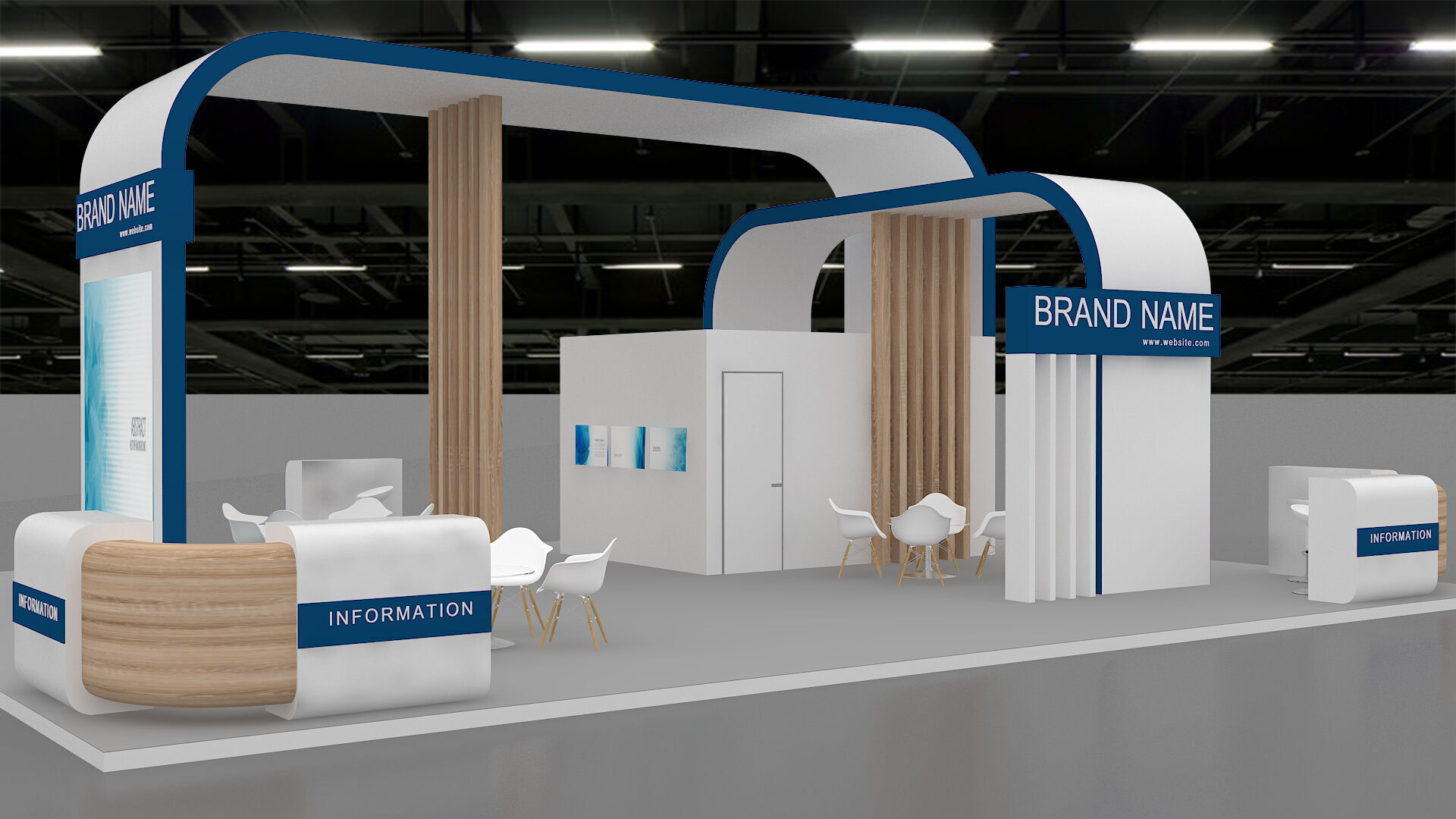 exhibition booth stand 3d model 3D model_1