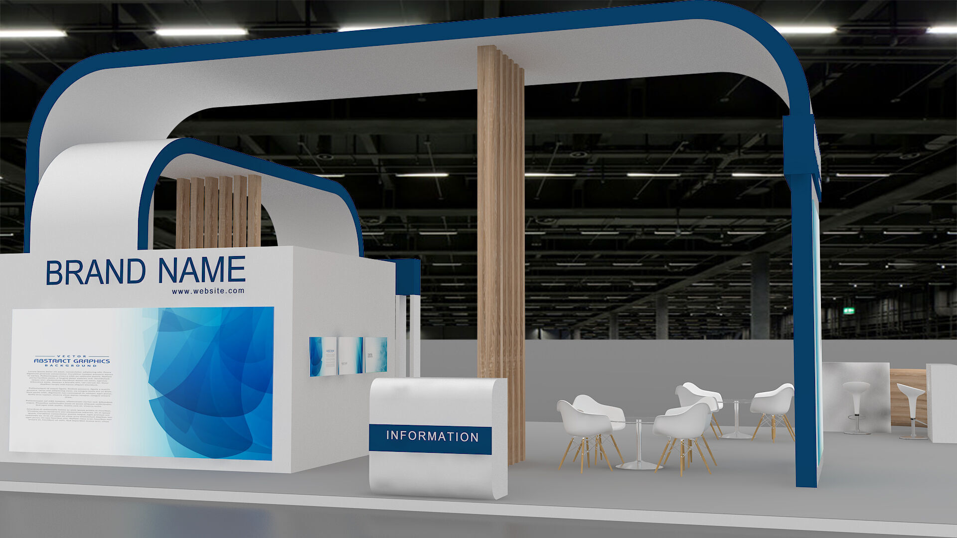 exhibition booth stand 3d model 3D model_5