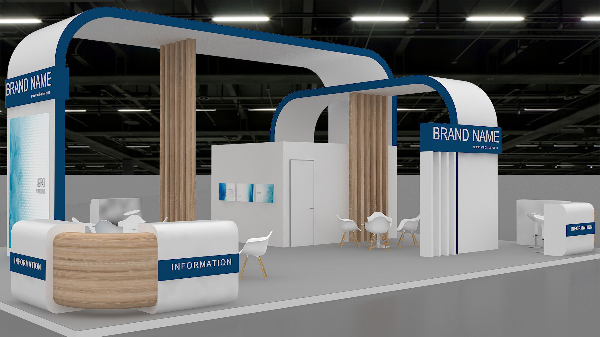 exhibition booth stand 3d model 3D model_3