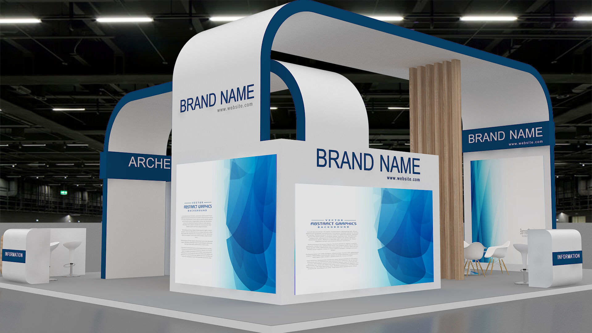 exhibition booth stand 3d model 3D model_6