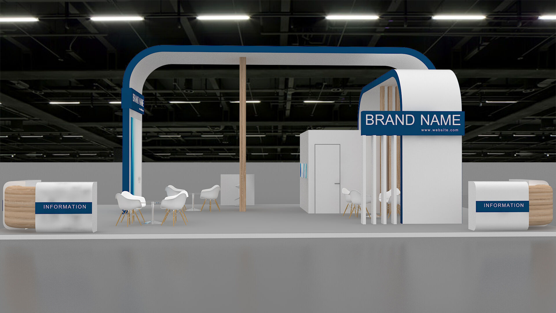 exhibition booth stand 3d model 3D model_2