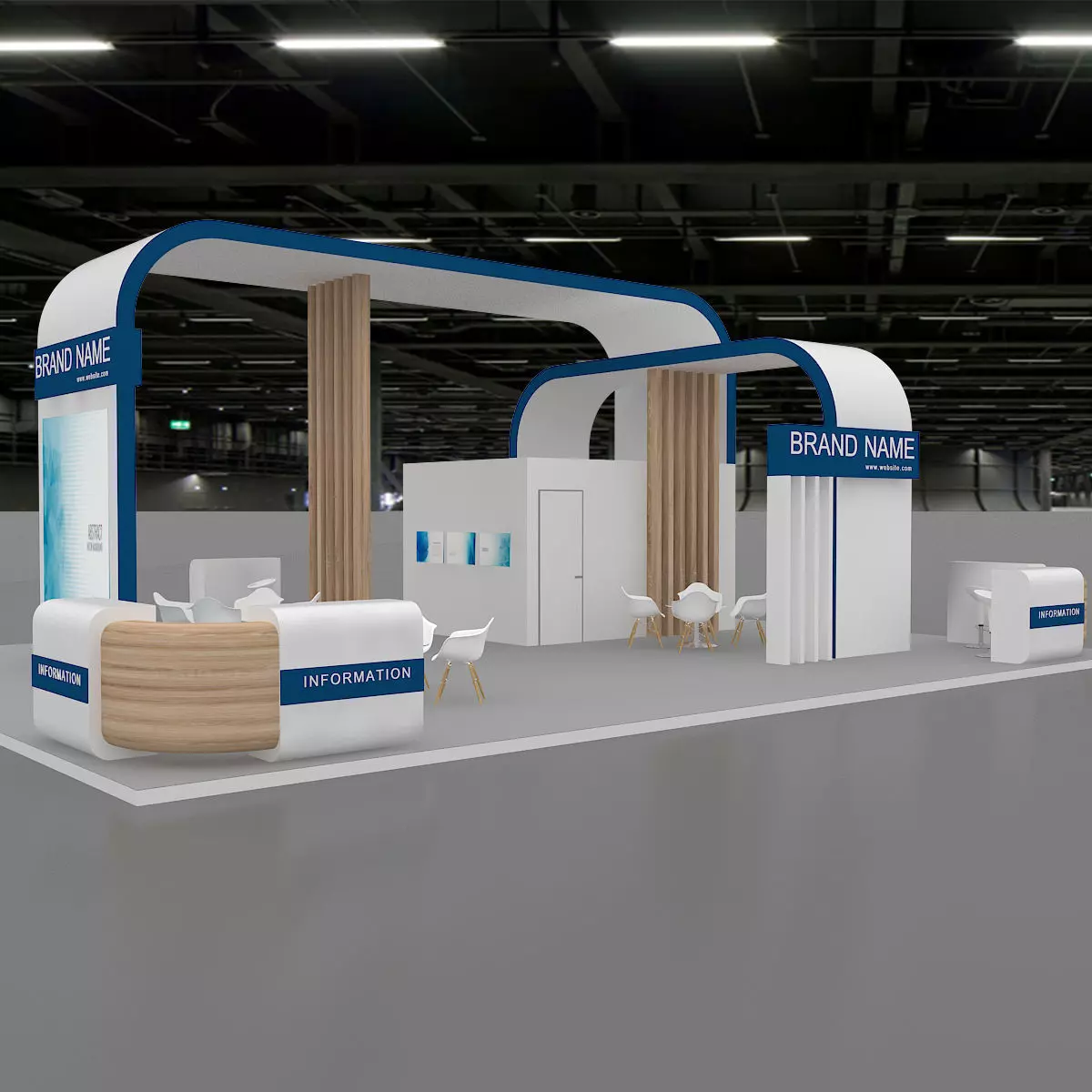 exhibition booth stand 3d model 3D model_0