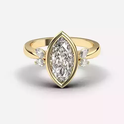 Marquise Diamond Bezel Setting Solitaire Diamond Ring