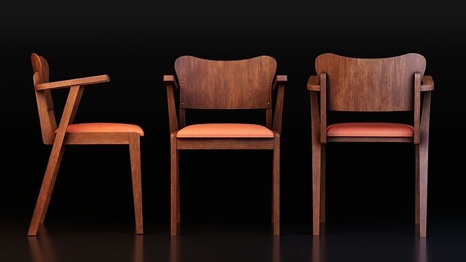 Chess Board with Chair and Table 3D model 2
